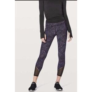 Lululemon Gait Keeper‎ 7/8 Tight Legging Crystalline Mesh Insert Run Size 6